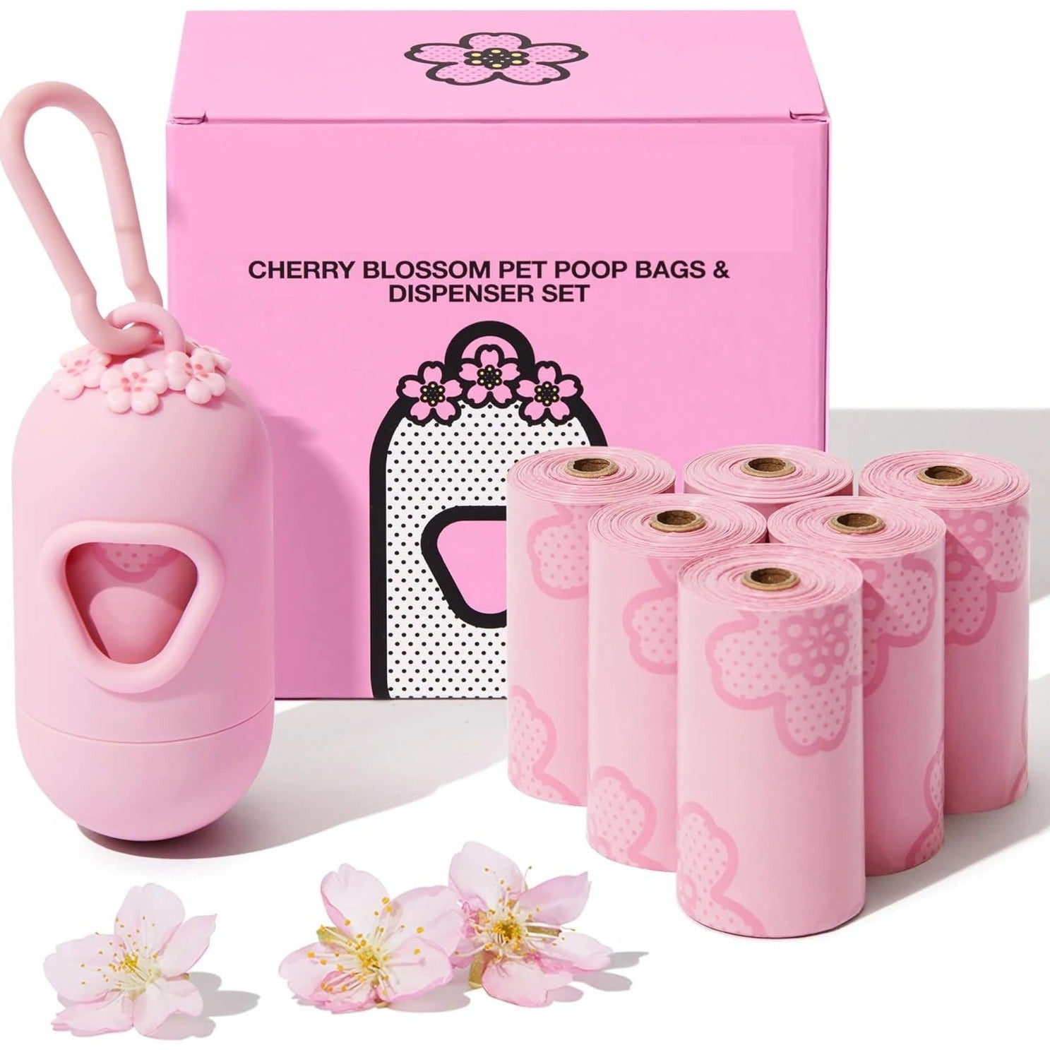 Fancy Poop - Cherry Blossom Scented Poop Bags & Dispenser